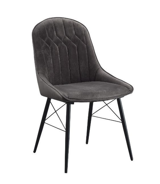 Abraham - Side Chair (Set of 2) - Dark Gray Fabric & Black - R&R Furniture Gallery (Fountain Valley, CA)