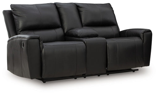 Glossmore - Reclining Loveseat With Console - Black - R&R Furniture Gallery (Fountain Valley, CA)