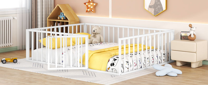 Metal Floor Bed Frame With Fence And Door - R&R Furniture Gallery (Fountain Valley, CA)