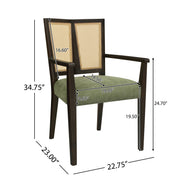 Mid Century Modern Arm Dining Chair Set With Rattan Backrest - R&R Furniture Gallery (Fountain Valley, CA)
