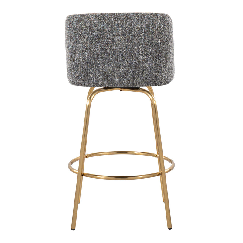 Toriano - Contemporary, Fixed Height Counter Stool With Swivel With Round Footrest (Set of 2) - R&R Furniture Gallery (Fountain Valley, CA)