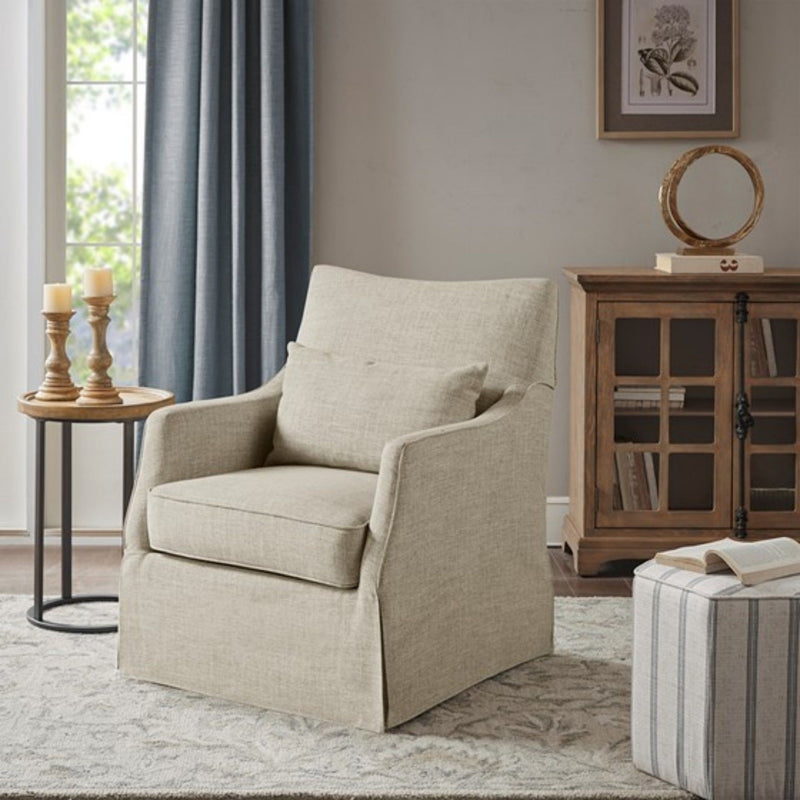 Traditional Design London Skirted Swivel Chair - R&R Furniture Gallery (Fountain Valley, CA)