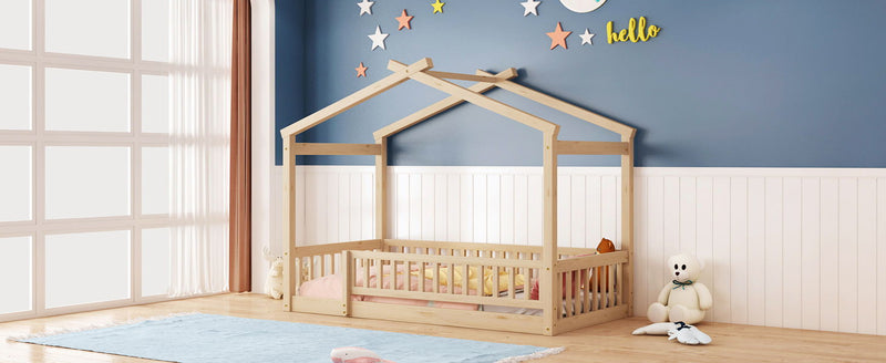 Bed House Bed Frame With Fence - R&R Furniture Gallery (Fountain Valley, CA)