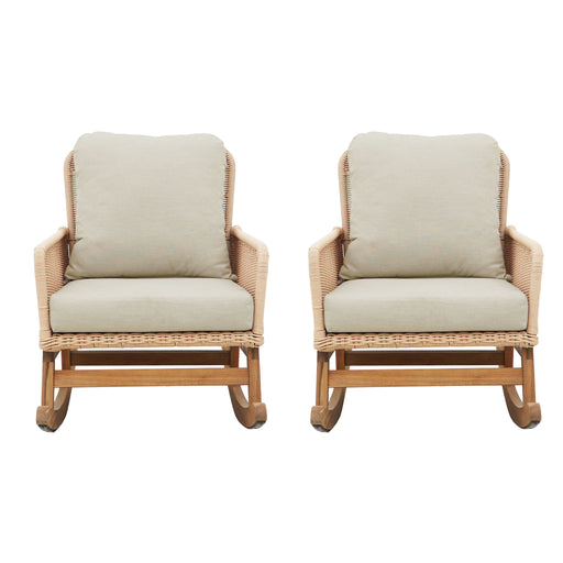 Contemporary Minimalist Wicker Rocking Chair With Soft Cushions And Durable Wooden Frame - R&R Furniture Gallery (Fountain Valley, CA)