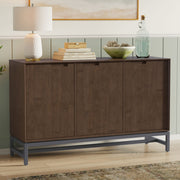 Banting Solid Wood Sideboard Buffet with Metal Frame — Modern Industrial Dining Room Storage - R&R Furniture Gallery (Fountain Valley, CA)