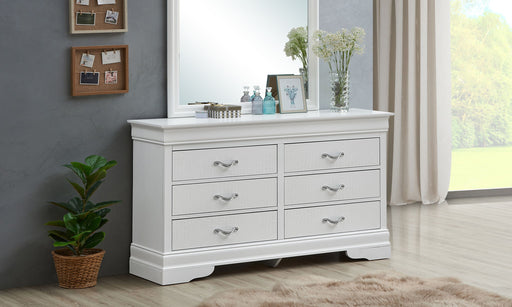 Elegant Glory Furniture Lorana dresser with multiple drawers, crafted for sophisticated storage in modern bedrooms.