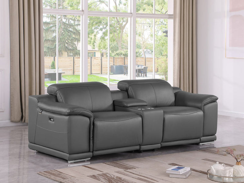9762 - 3-Piece Modular Power Reclining Console Loveseat With 2 Power Recliners In - R&R Furniture Gallery (Fountain Valley, CA)