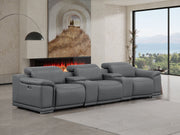 2679 - Genuine Leather Sofa With 3 Power Recliners & Dual Storage Consoles - R&R Furniture Gallery (Fountain Valley, CA)