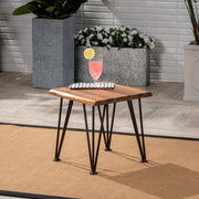 Zion - Outdoor Industrial Iron And Coffee Table - Teak - R&R Furniture Gallery (Fountain Valley, CA)