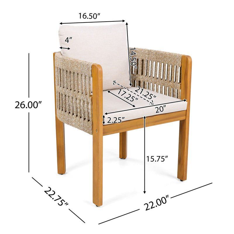 Outdoor Dining Chairs With Mix Rope Handles (Set of 2) - R&R Furniture Gallery (Fountain Valley, CA)