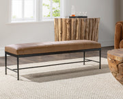 Madeleine - Leather Bench - Dune Walnut - R&R Furniture Gallery (Fountain Valley, CA)