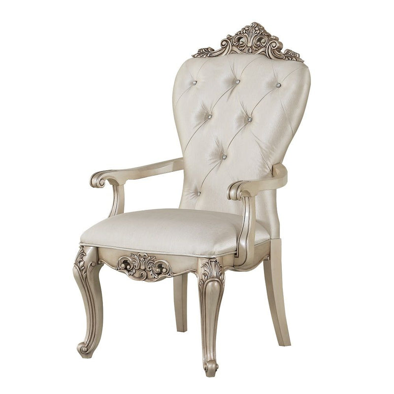 Gorsedd - Arm Chair (Set of 2) - Cream Fabric & Golden Ivory - R&R Furniture Gallery (Fountain Valley, CA)