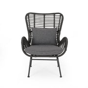 Modern Aesthetic Outdoor Rattan Accent Chair With Metal Legs - R&R Furniture Gallery (Fountain Valley, CA)