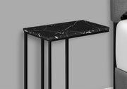 Accent Table, C - Shaped, Marble Look Modern Design - Black - R&R Furniture Gallery (Fountain Valley, CA)