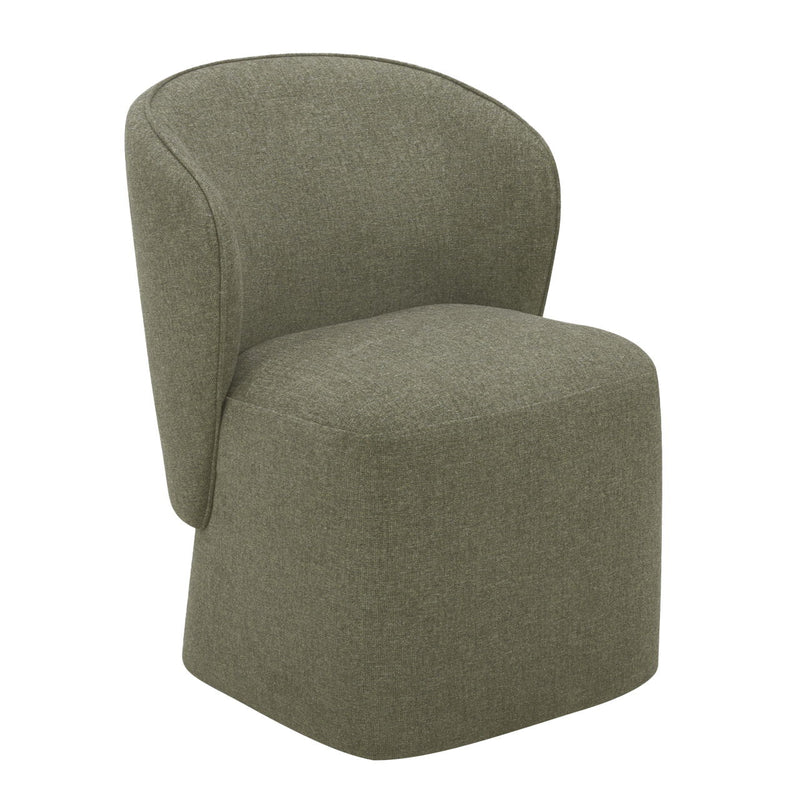 Crossings - Eden Rectangular Dining Table With 4 Upholstered Chairs - Toasted Tumbleweed & Green