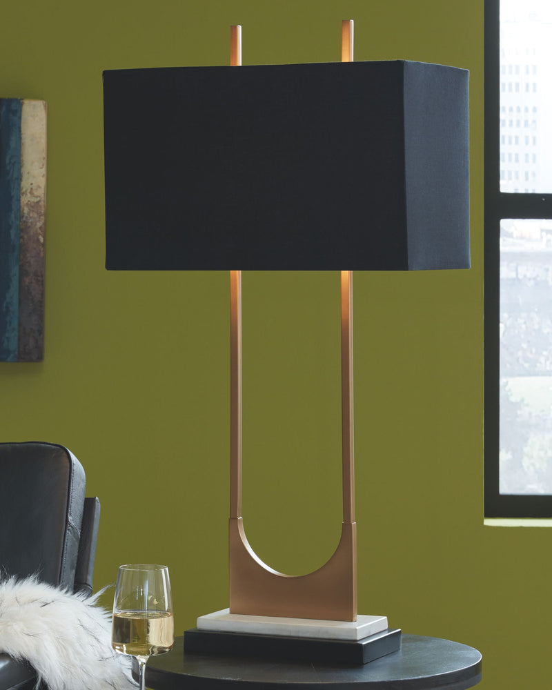 Malana - Metal Table Lamp  - Brass Finish - R&R Furniture Gallery (Fountain Valley, CA)