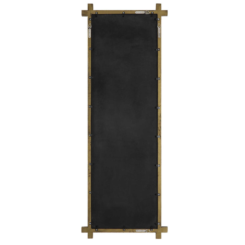 Uttermost Abanu ribbed dressing mirror vanity mirror with a sleek, modern design and ribbed frame detail.