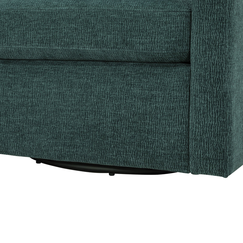 Sutton - Swivel Barrel Chair - Peacock - R&R Furniture Gallery (Fountain Valley, CA)