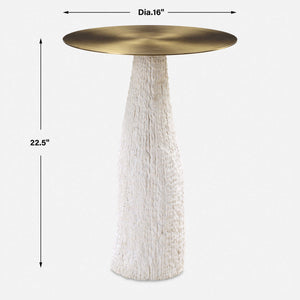 Hollen - Stone Accent Table - White