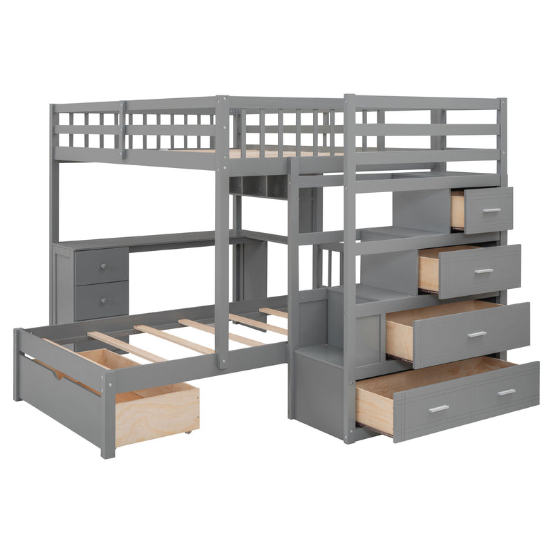 Bunk Bed With Desk, Drawers And Shelves - R&R Furniture Gallery (Fountain Valley, CA)