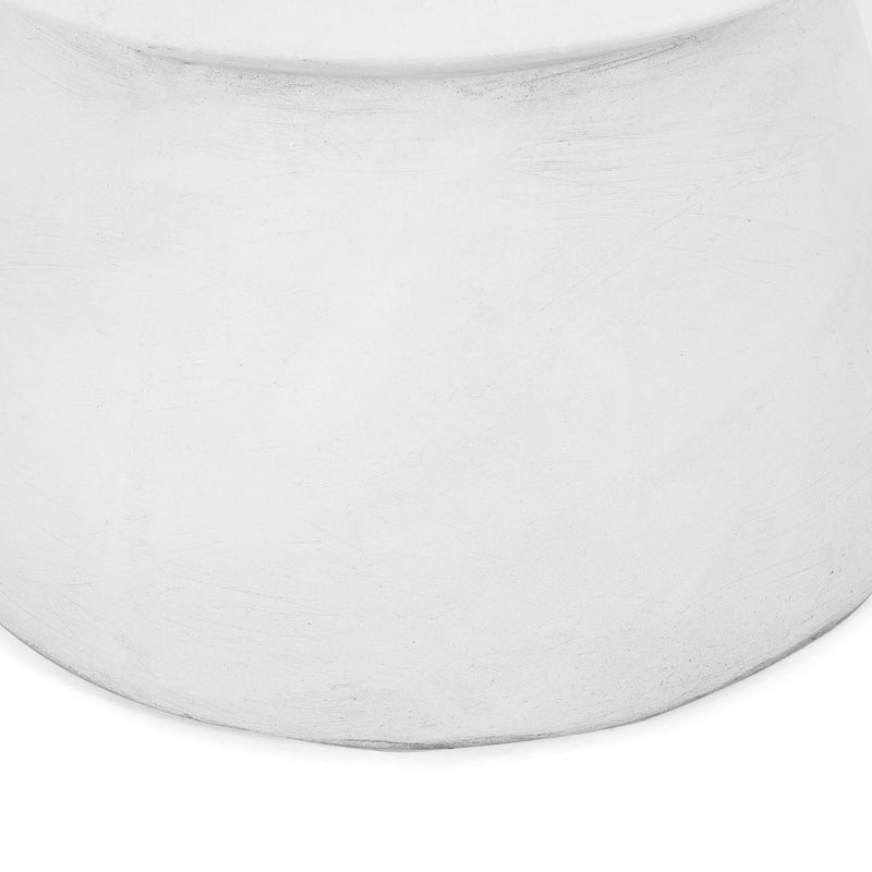 Outdoor Lightweight Concrete End Table With Hourglass Structure - Antique White - R&R Furniture Gallery (Fountain Valley, CA)