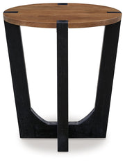 Hanneforth - Round End Table - Brown - R&R Furniture Gallery (Fountain Valley, CA)
