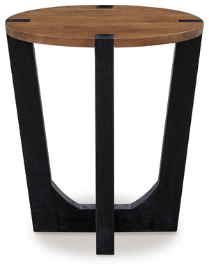 Hanneforth - Round End Table - Brown - R&R Furniture Gallery (Fountain Valley, CA)