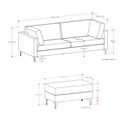 Ava - Mid Century Sofa With Ottoman Set - R&R Furniture Gallery (Fountain Valley, CA)