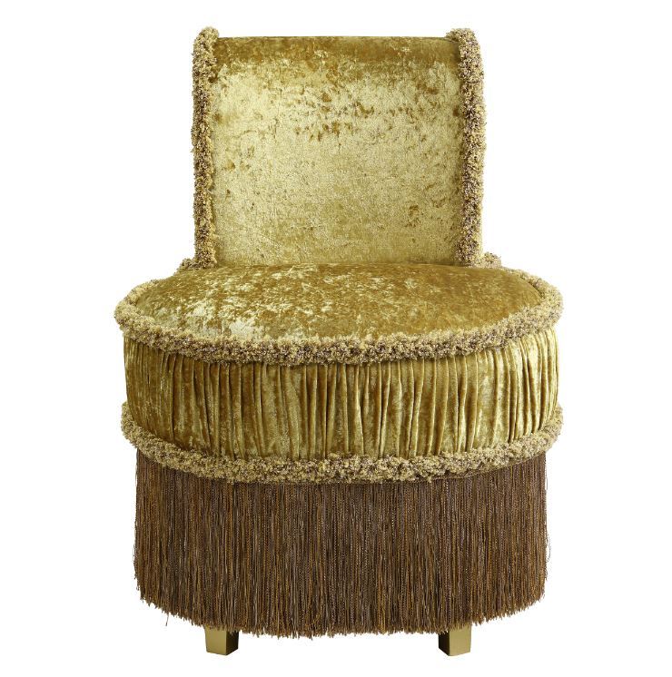 Bernadette - Vanity Stool - Gold - R&R Furniture Gallery (Fountain Valley, CA)
