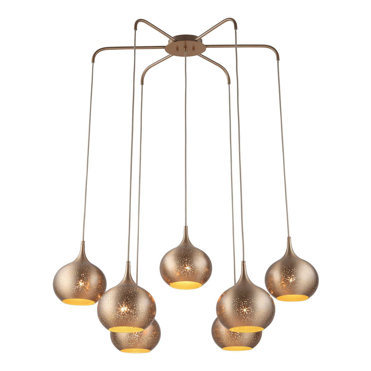 Golden Onion - 7 Light Chandelier - Brass / Gold
