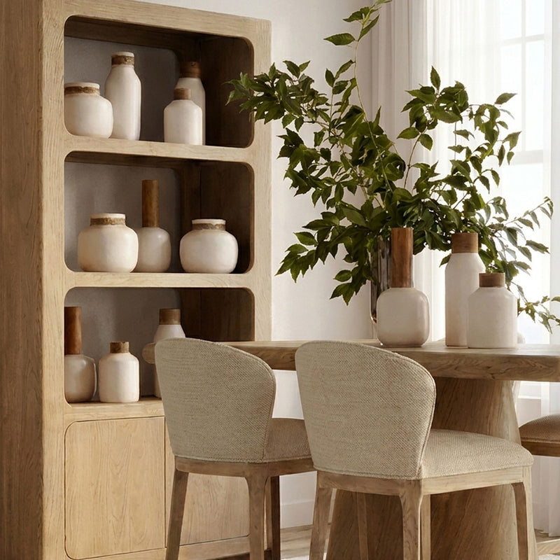 Ludlow - Vase (Set of 4) - White And Natural