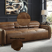 Rafer - Sofa - Cocoa Top Grain Leather - R&R Furniture Gallery (Fountain Valley, CA)
