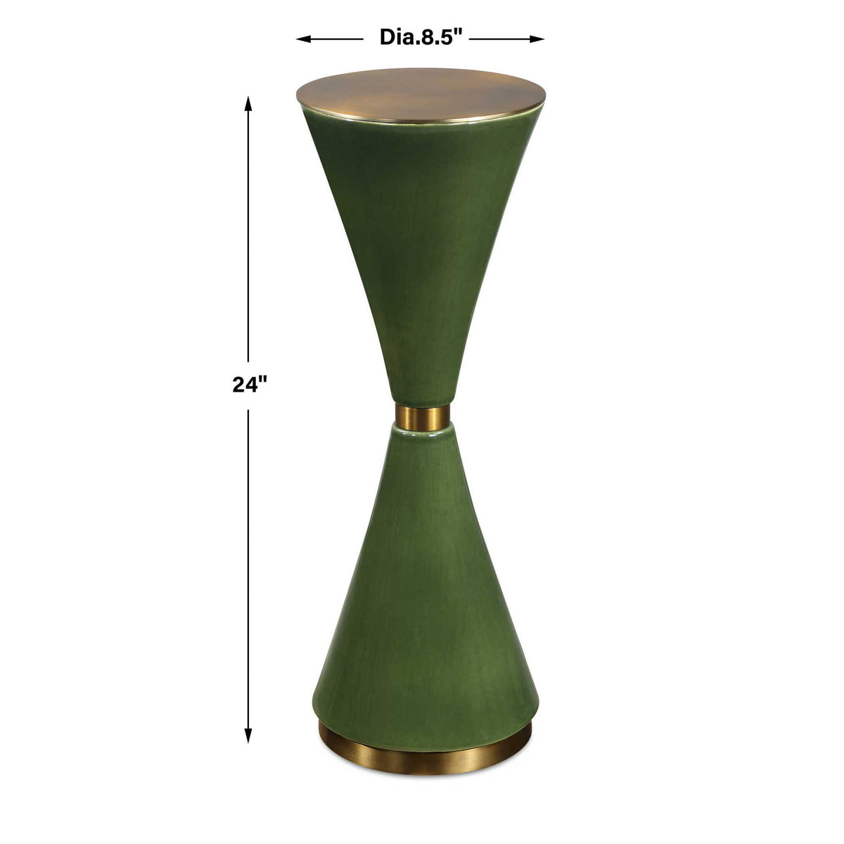 Ronde - Drink Table - Brass / Jade Green