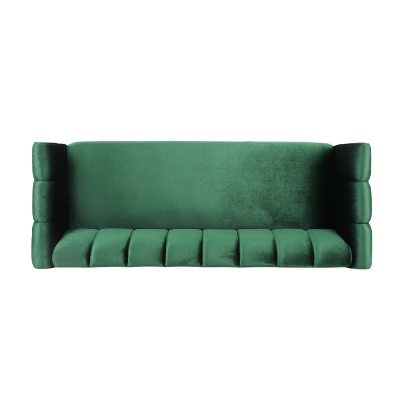 Noble House Miranda Modern Glam 3 Seater Sofa with plush upholstery and sleek design, perfect for stylish living room seating.