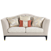 Tayden - Loveseat With 4 Pillows - Beige Velvet - R&R Furniture Gallery (Fountain Valley, CA)