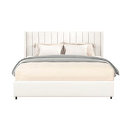 Anda - Boucle Upholstered Platform Bed With Patented Drawers Storage - Ivory - R&R Furniture Gallery (Fountain Valley, CA)