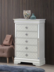 Glory Furniture Verona accent chest with a sleek wooden finish, featuring storage drawers and elegant design.