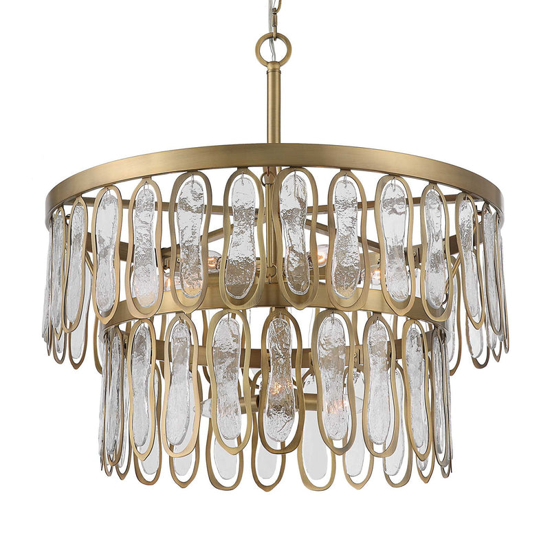 Aurelie - 9 Light Round Pendant - Brass