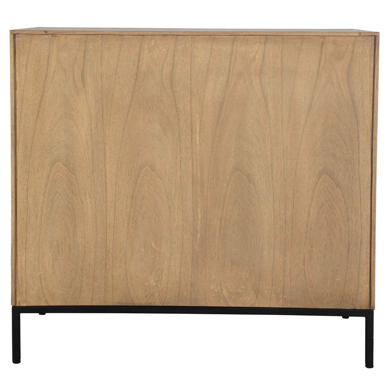Lorenzo - Geometric 2 Door Cabinet - Light Brown