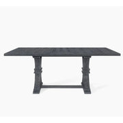 Rustic gray Devingo extendable dining table by Noble House with wood extension leaves, showcasing a sturdy, stylish dining surface.