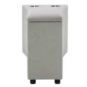 Emee - Console With USB - Gray Corduroy - R&R Furniture Gallery (Fountain Valley, CA)