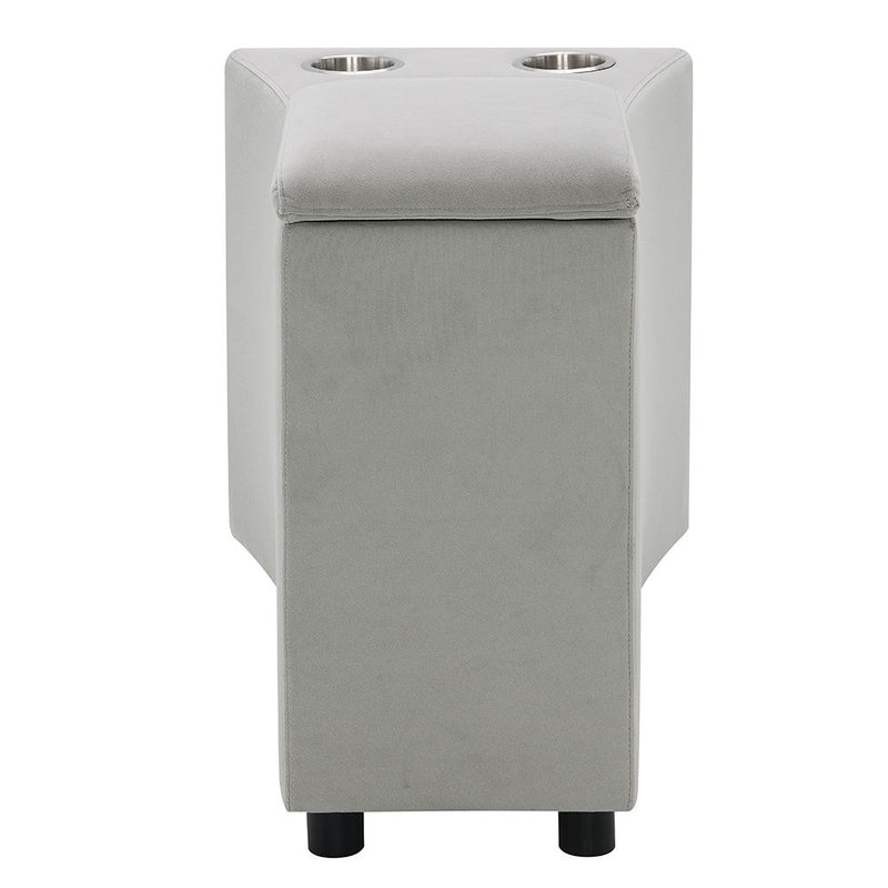 Emee - Console With USB - Gray Corduroy - R&R Furniture Gallery (Fountain Valley, CA)