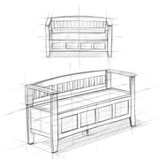 Brooklyn - Handcrafted Entryway Storage Bench - R&R Furniture Gallery (Fountain Valley, CA)