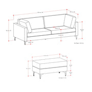 Ava - Mid Century Sofa With Ottoman Set - R&R Furniture Gallery (Fountain Valley, CA)