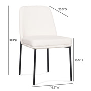 Pair of Sydney dining chairs by TOV Furniture, featuring modern design with upholstered seats and sleek wooden legs.