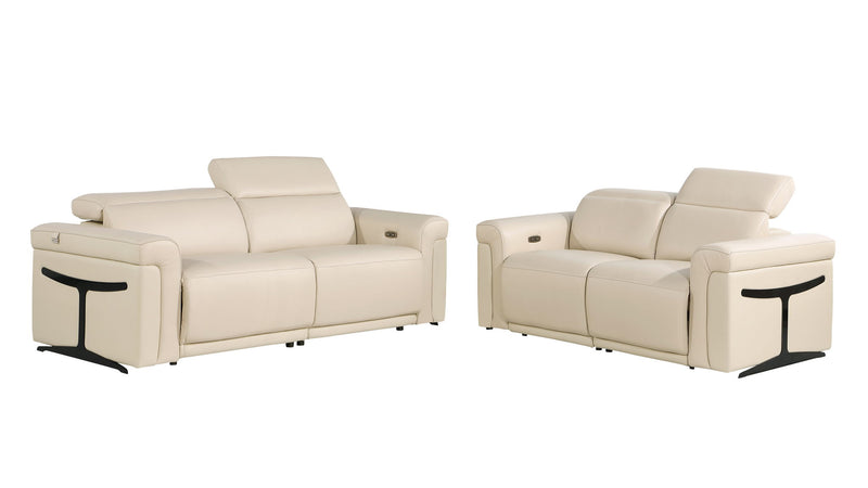 1126 - Top Grain Power Reclining Italian Leather Living Room Set - R&R Furniture Gallery (Fountain Valley, CA)