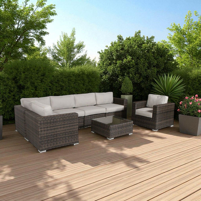 Wicker Seating Group Set With Table And Cushions - R&R Furniture Gallery (Fountain Valley, CA)