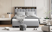 Upholstered Platform Bed With Storage Headboard, Trundle & 2 Drawers And A Set Of Sockets & USB Ports - R&R Furniture Gallery (Fountain Valley, CA)