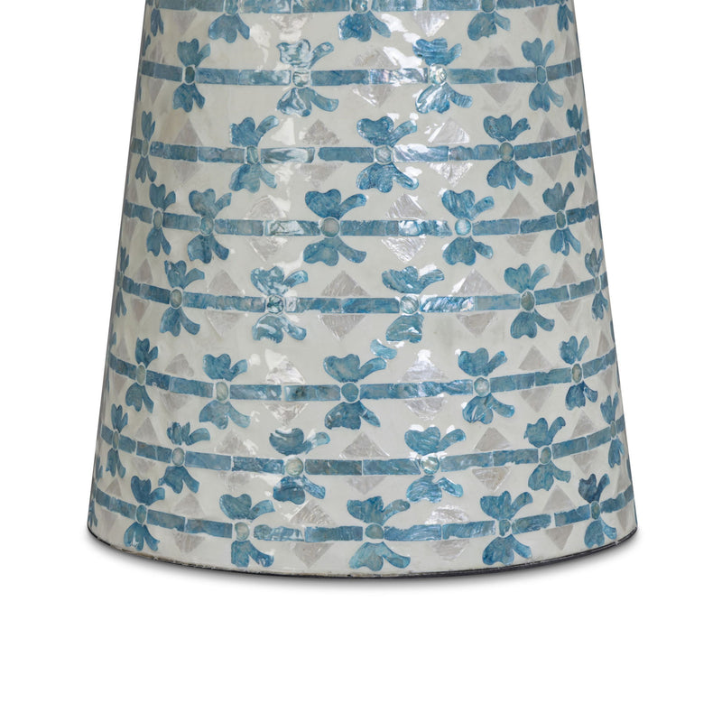 Lady - Capiz Shell Round Side Table - Blue Ribbon - R&R Furniture Gallery (Fountain Valley, CA)