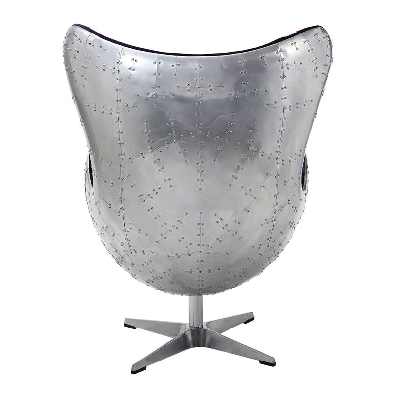 Brancaster - British Flag Accent Chair With Swivel - Pattern Fabric & Aluminum